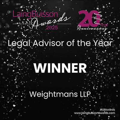 Legal advisor of the year award winner at the LaingBuisson Awards 2025