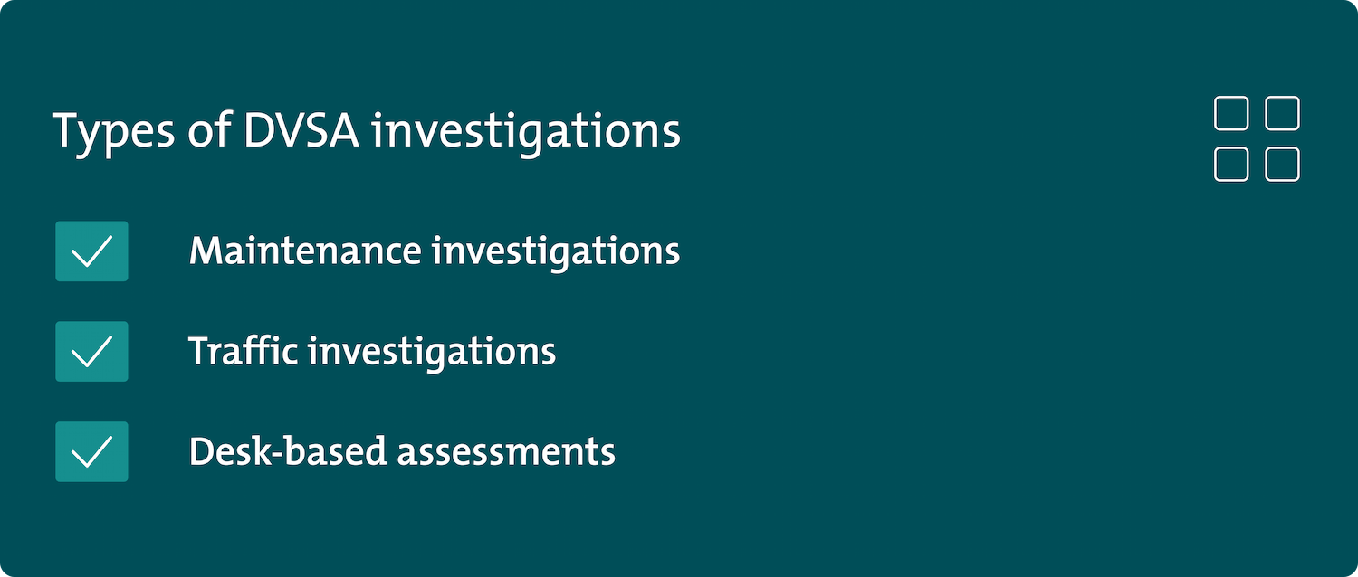 types of DVSA investigations